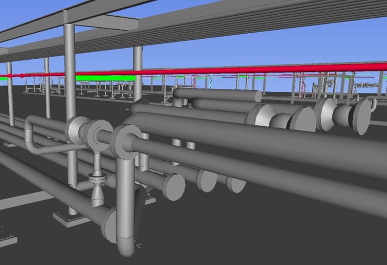 Modelo técnico de tuberías industriales